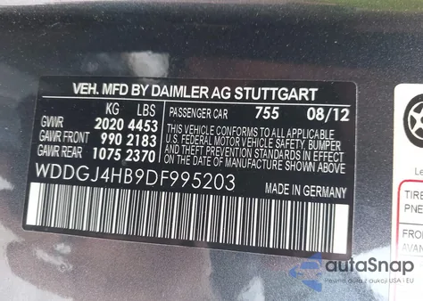 2013 Mercedes-Benz C 250 z USA, uszkodzony, nr VIN WDDGJ4HB9DF995203